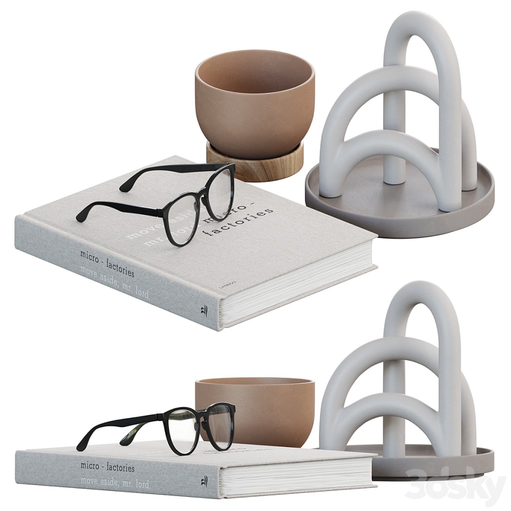 Decorative Set Glasses Book Vases
