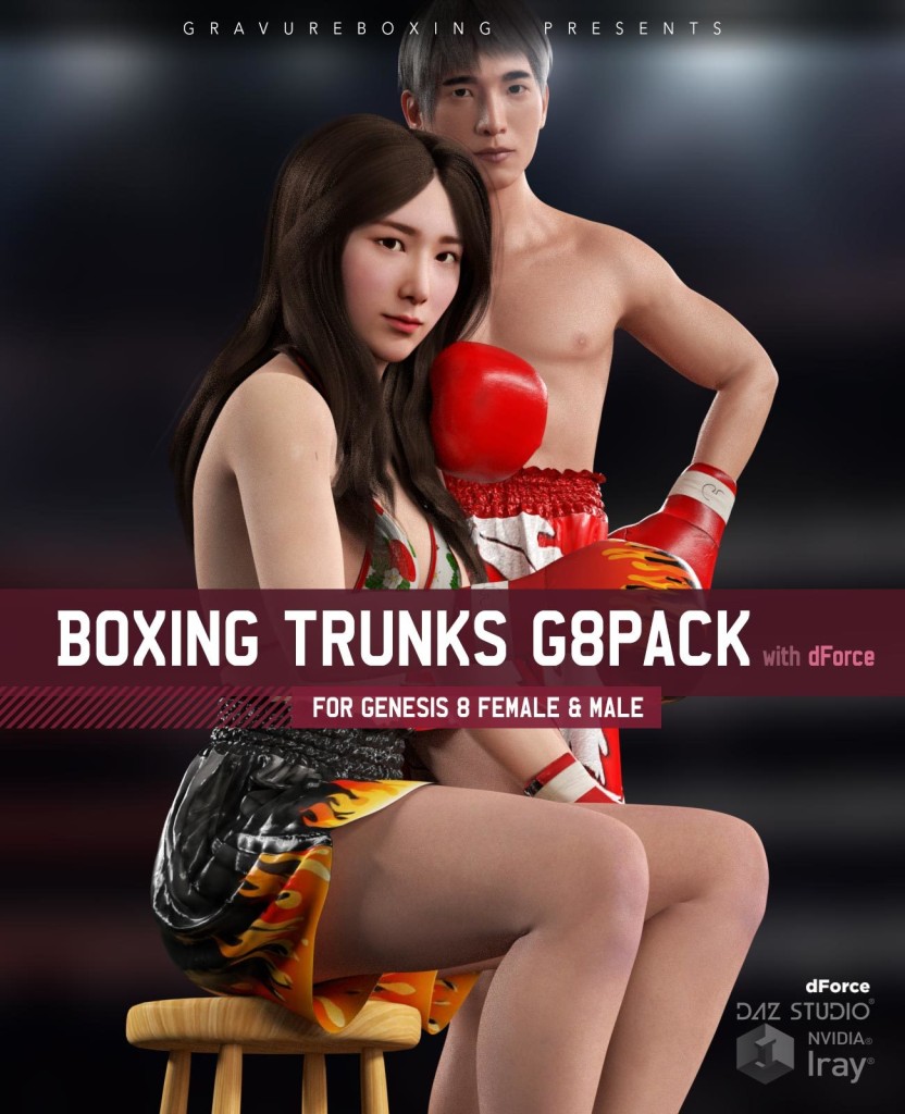 Boxing Trunks G8Pack for Genesis 8 Female and Male