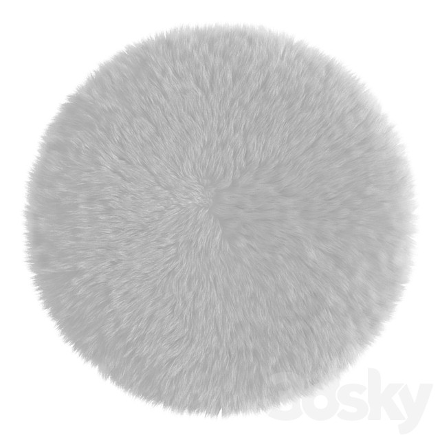 Round white rug
