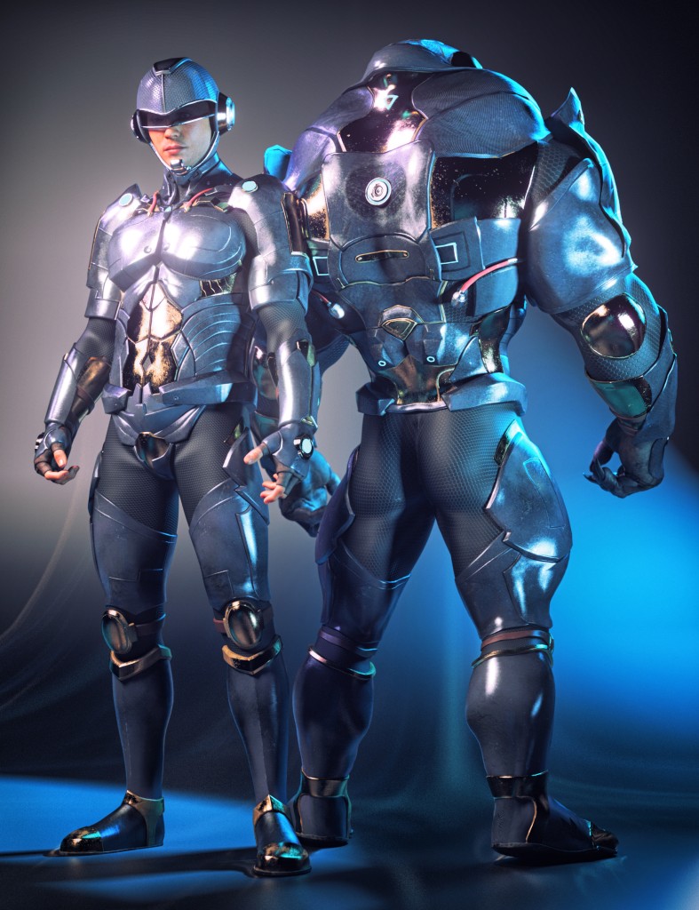 dForce XBit MechWarrior Outfit for Genesis 9