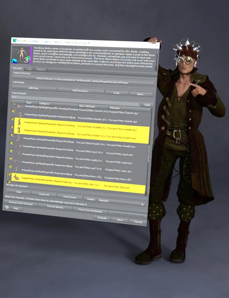 Bone Minion Batch Converter for Genesis 3 Poses