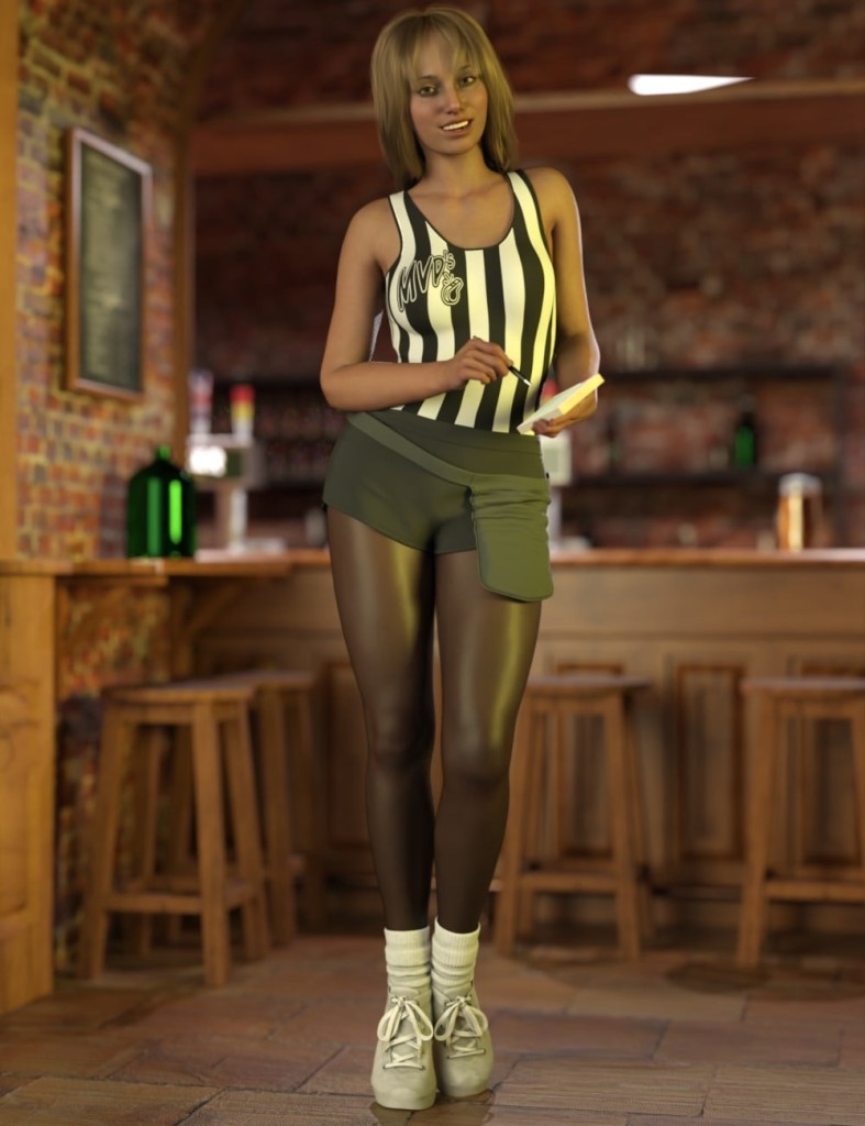dForce MVP Server Outfit for Genesis 9 and 8 Female