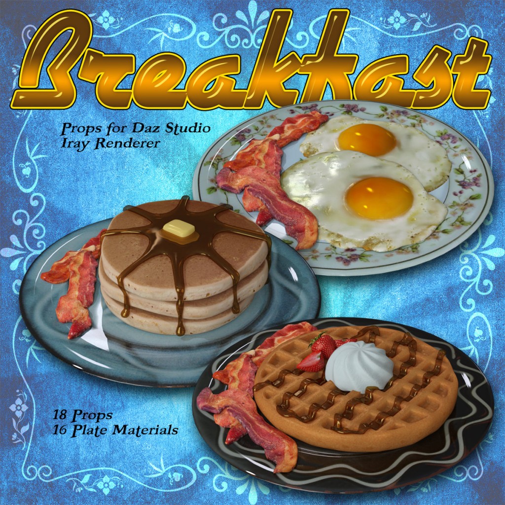 Exnem Breakfast for Daz Iray 3D Models exnem