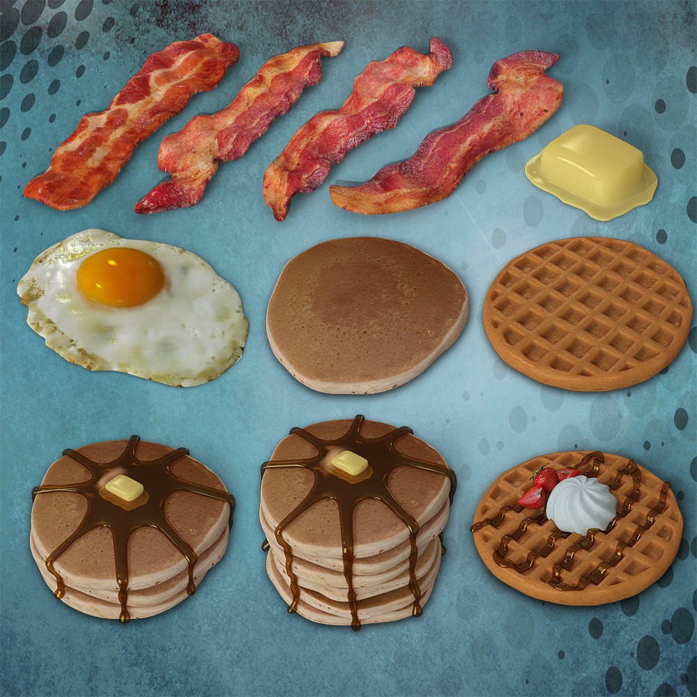Exnem Breakfast for Daz Iray 3D Models exnem