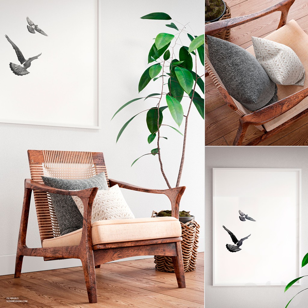 Canoe Lounge Chair. Scandinavian set.