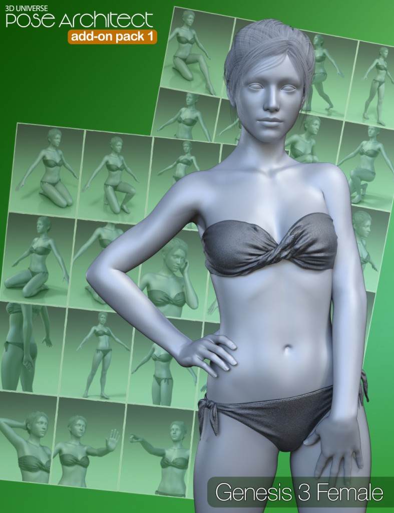 Pose Architect Add-on Pack 1 for Genesis 3 Female(s)