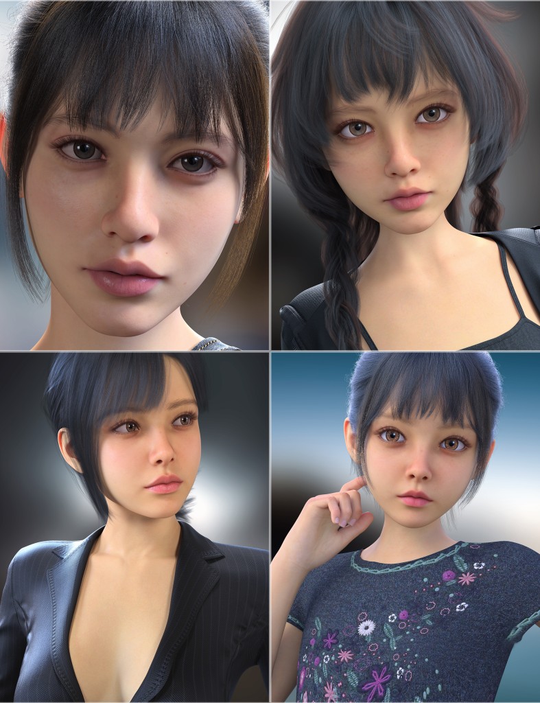 Vo Rena and Young, and Vo Minae, and Young HD for Genesis 9 Character Bundle