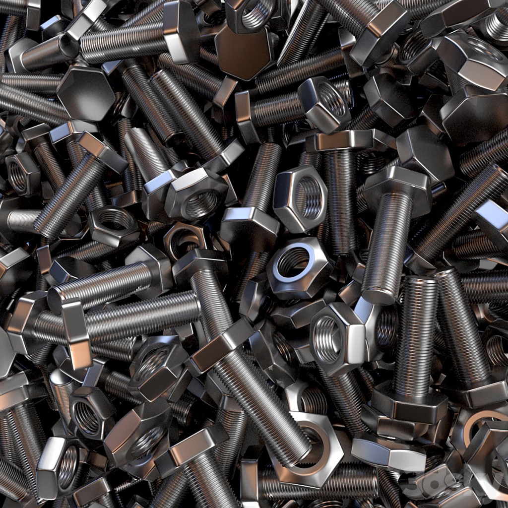 Set of screw nuts bolts washers industrial kitbash-vol 05