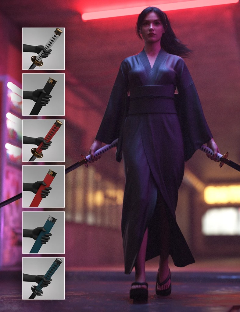 Katana and Kimono Poses For Genesis 9