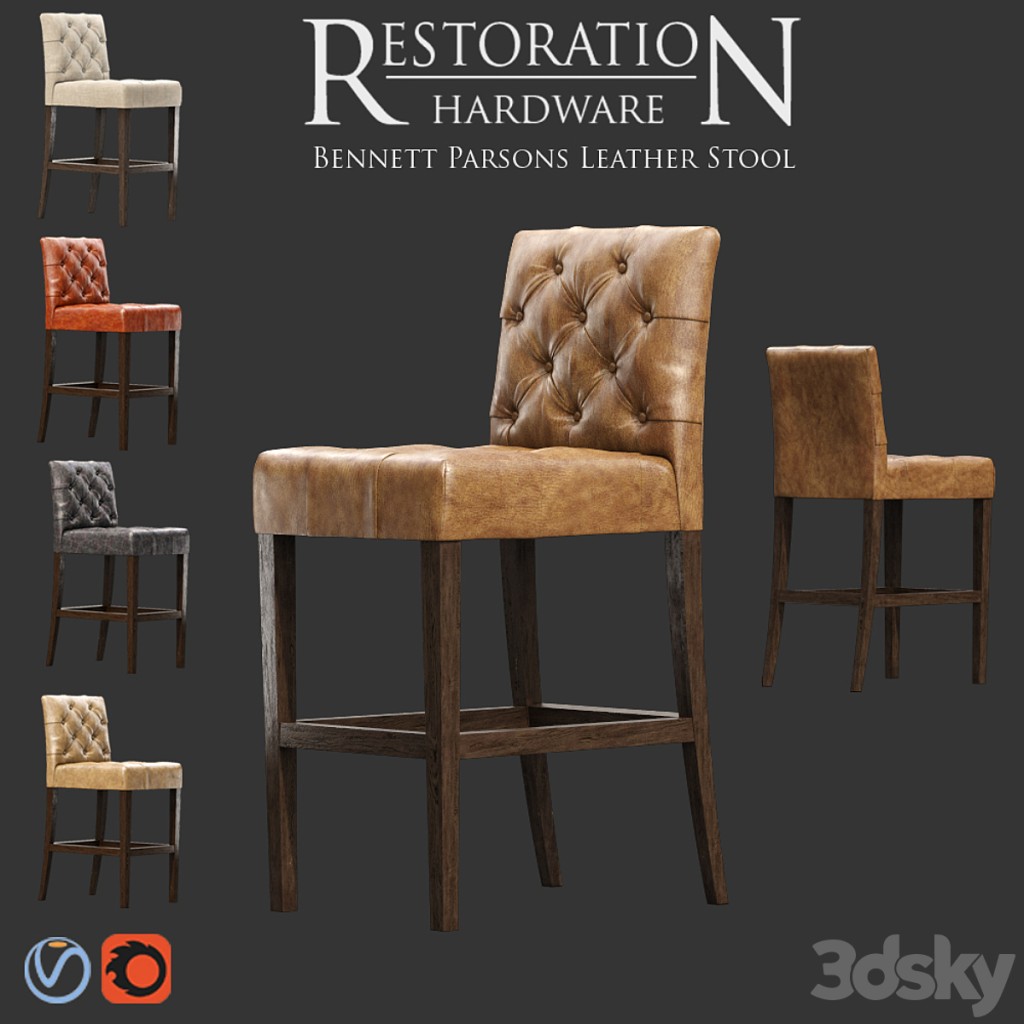 Restoration Hardware / Bennett Parsons Leather Stool