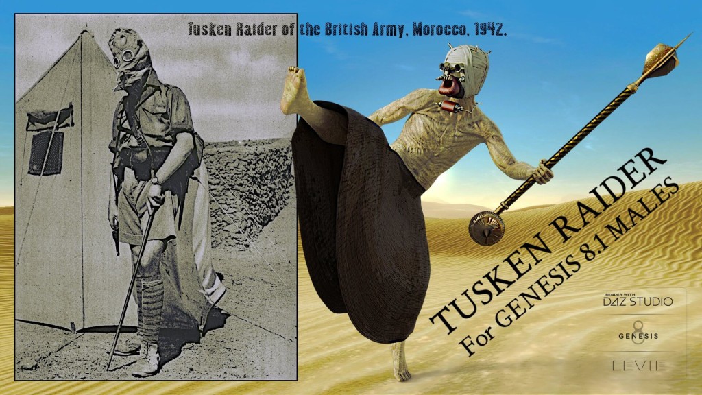 Tusken Raider For Genesis 8.1 Male + Bantha For Daz Dog 8