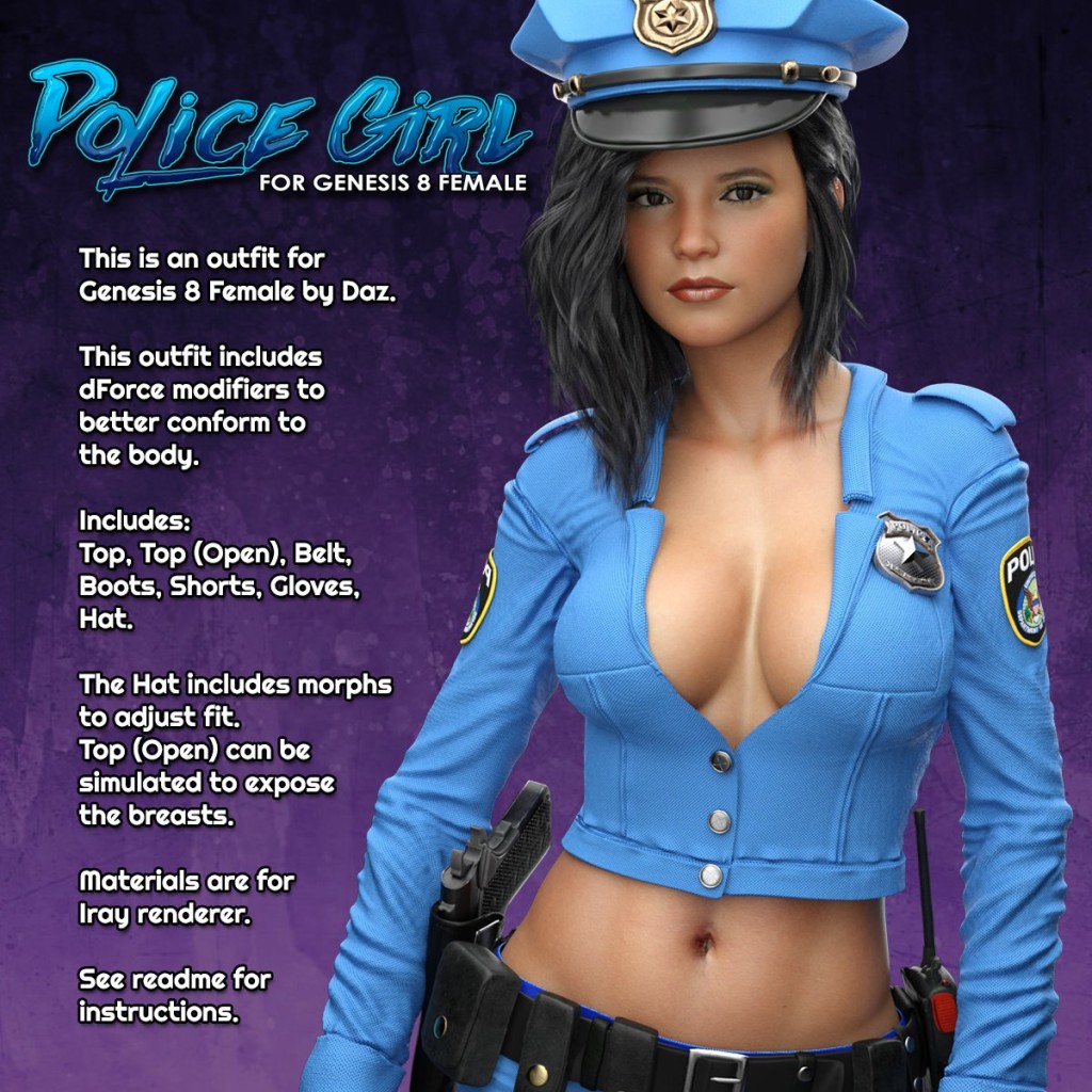 Exnem dForce Police Girl for Genesis 8 Female