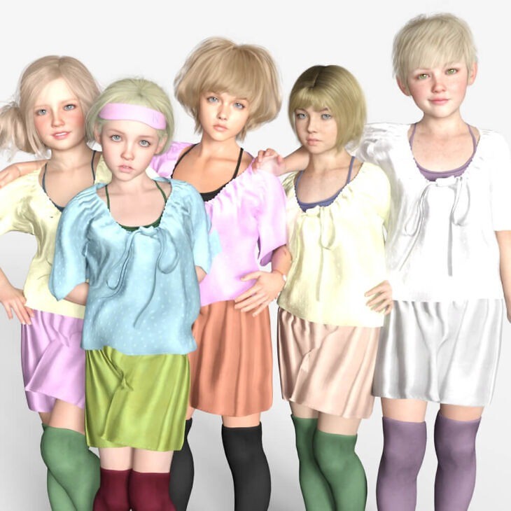 Q321 Bundle 03 – Five Characters – for Genesis 8 Female