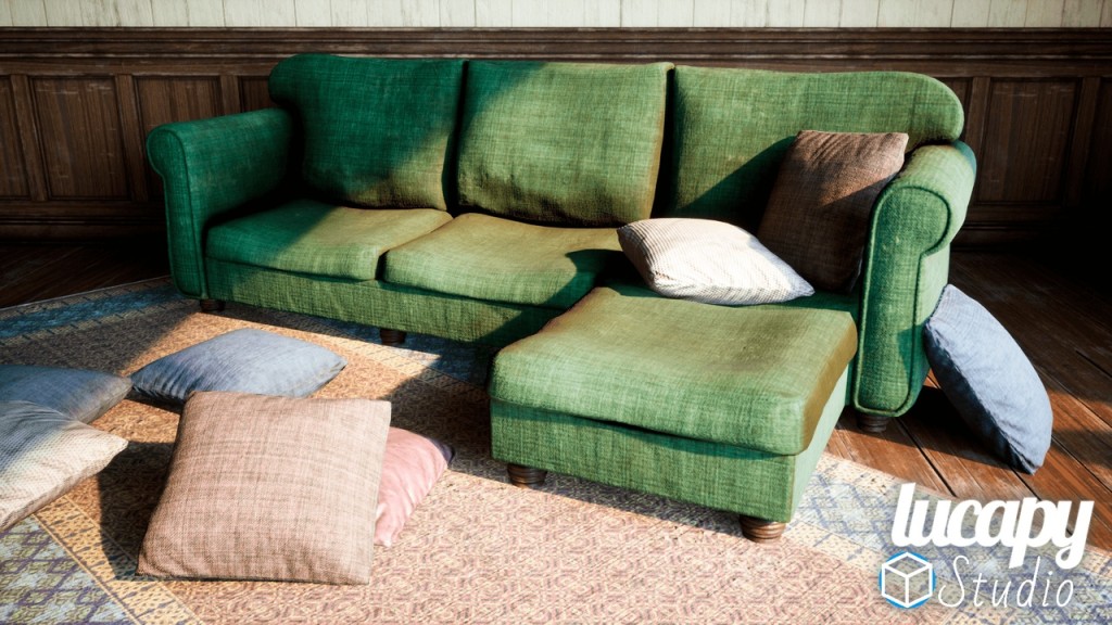 [UE4.24] Old Living Room – Sofa Pack Vol.01
