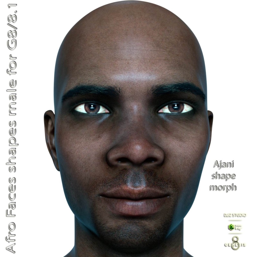 Afro Man Faces Shapes Morphs For G8M/ G8.1M