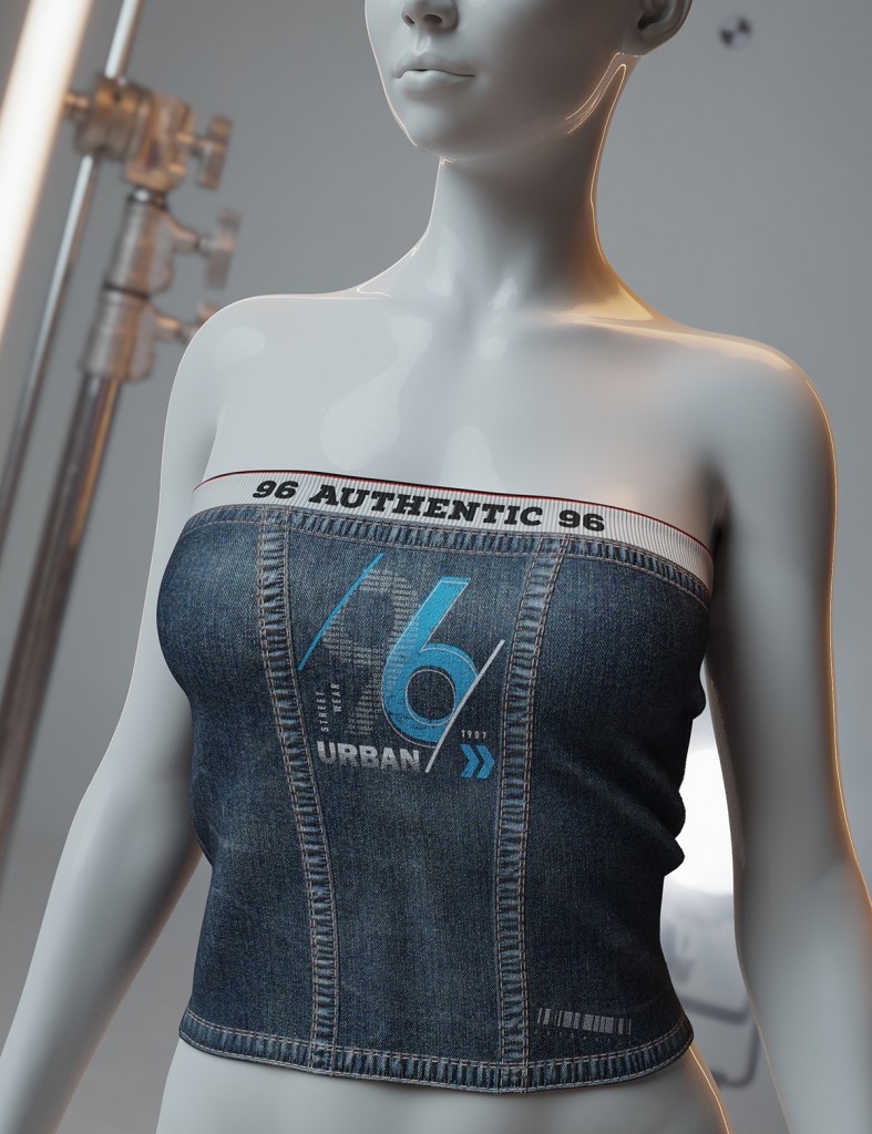 dForce Relaxed Denim Tube Top Genesis8-8.1F-G9