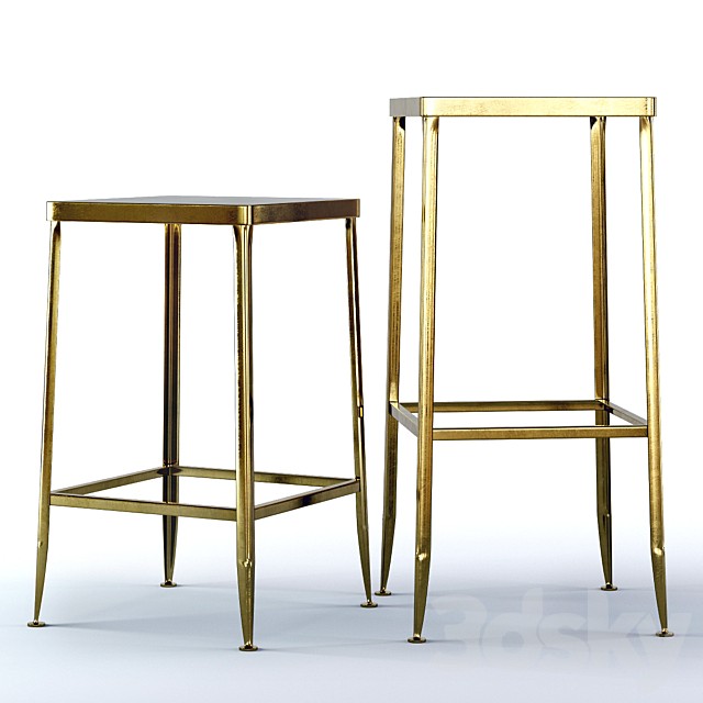CB2 Flint Gold Bar Stools