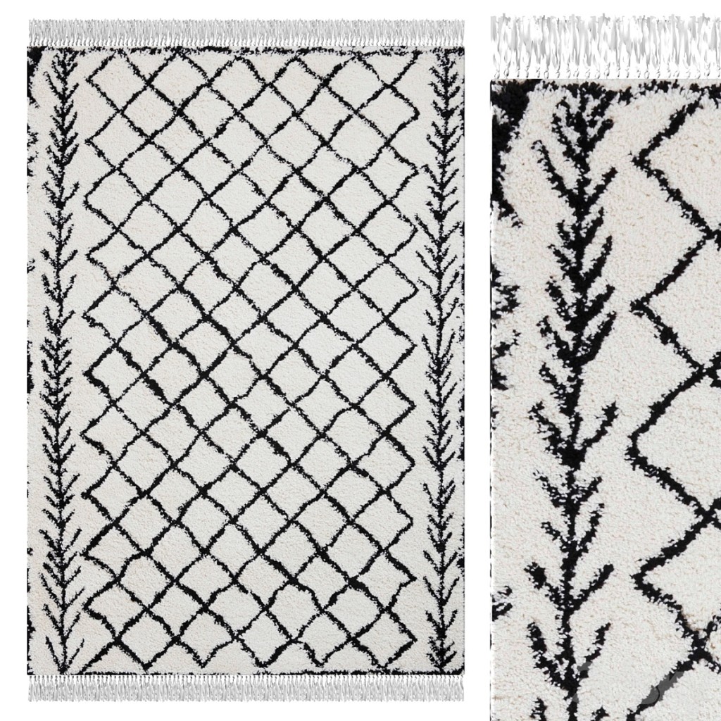 Carpet Think Rugs Boho 7043 White / Black