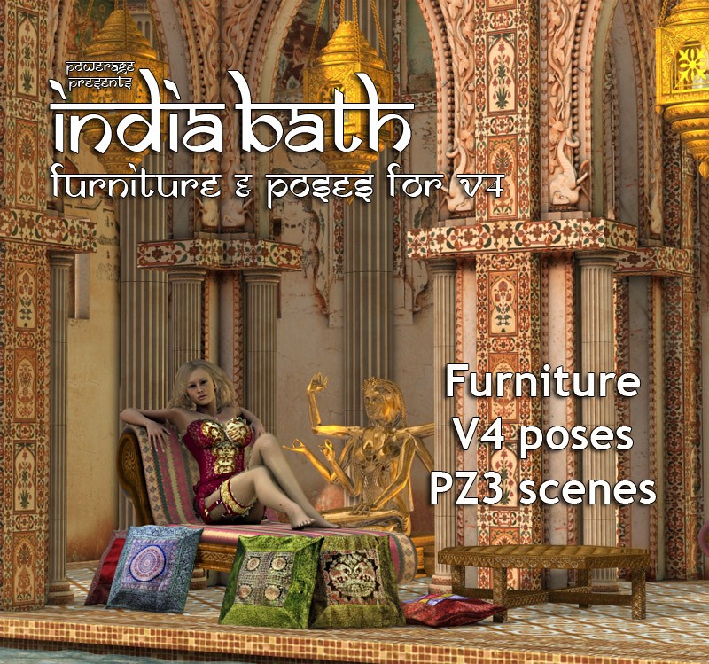 India Bath and India furniture And V4 Poses Bundle
