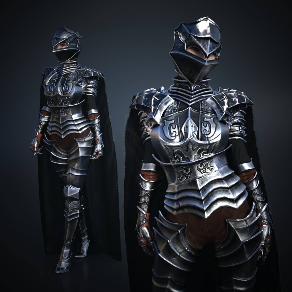 Midnight Armor Outfit for Genesis 8.1F and Genesis 9