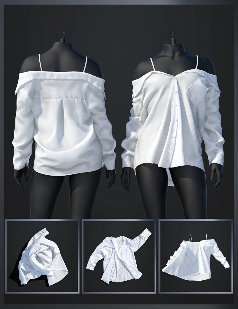 dForce SU Off Shoulder Shirt for Genesis 9