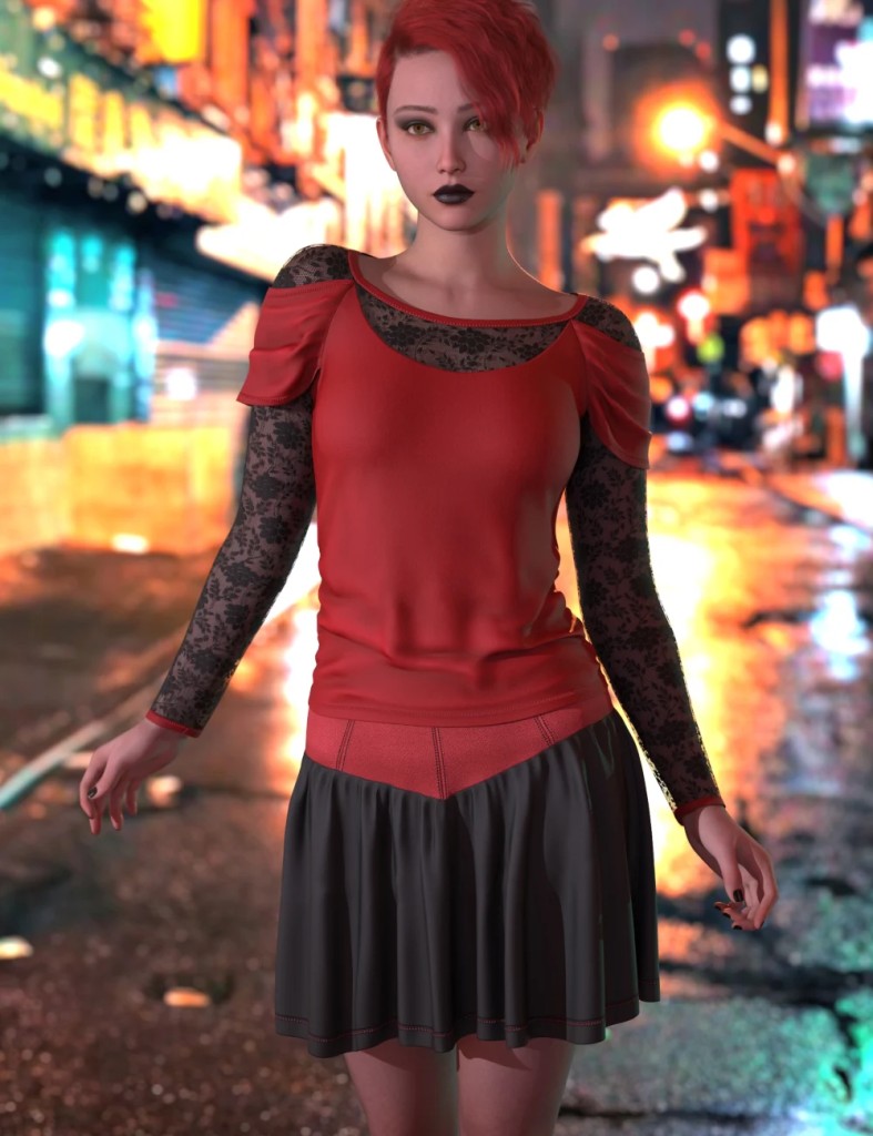 dForce LV Emo Style Outfit for Genesis 9