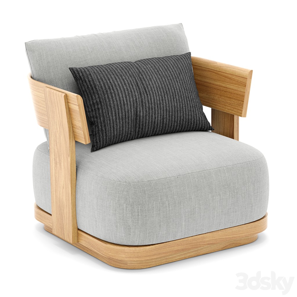 RH outdoor solar armchair