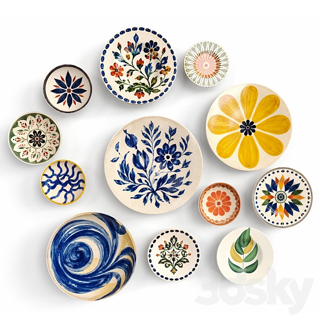 Majolica wall plates set