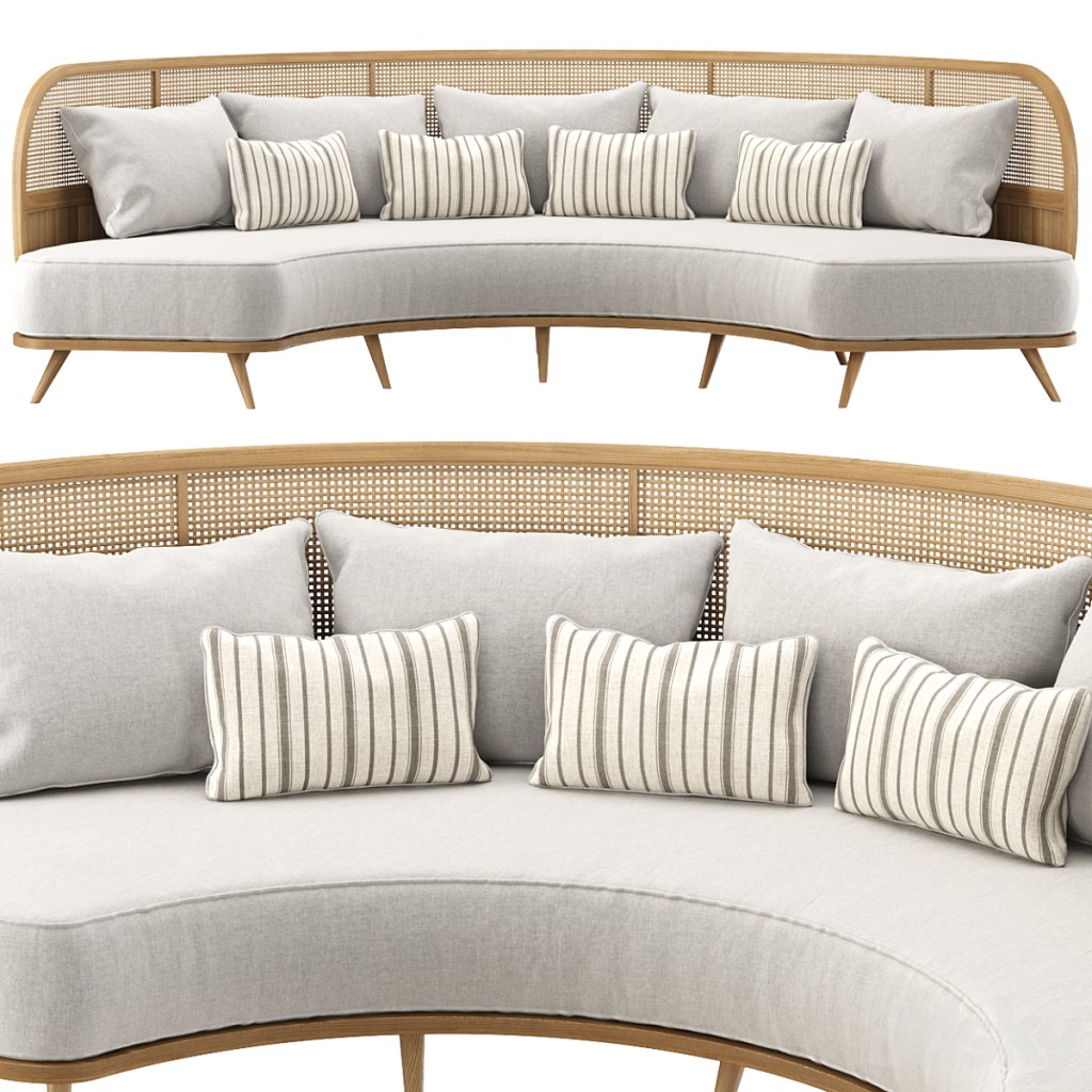 Garden round sofa R157 / Semi-circular rattan sofa
