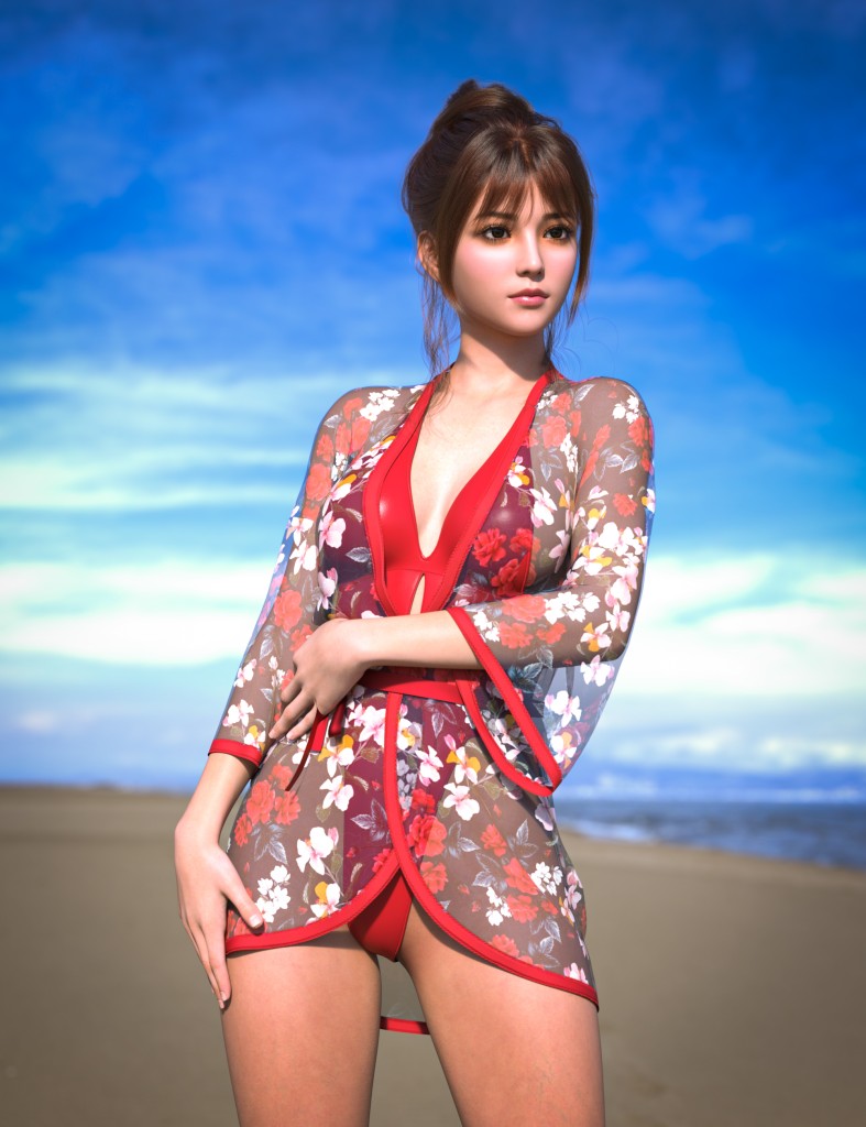 AH dForce Lacy Bloom Outfit For Genesis 9, 8 and 8.1 Female