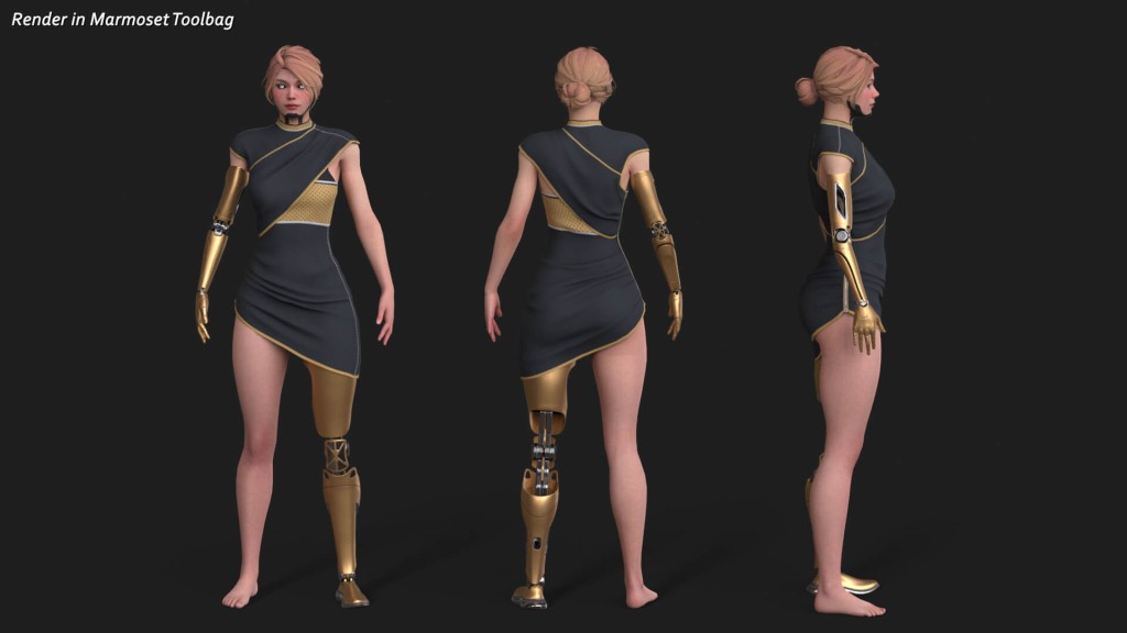 Cyber Girl R35 3D Model [Alesskkyy]