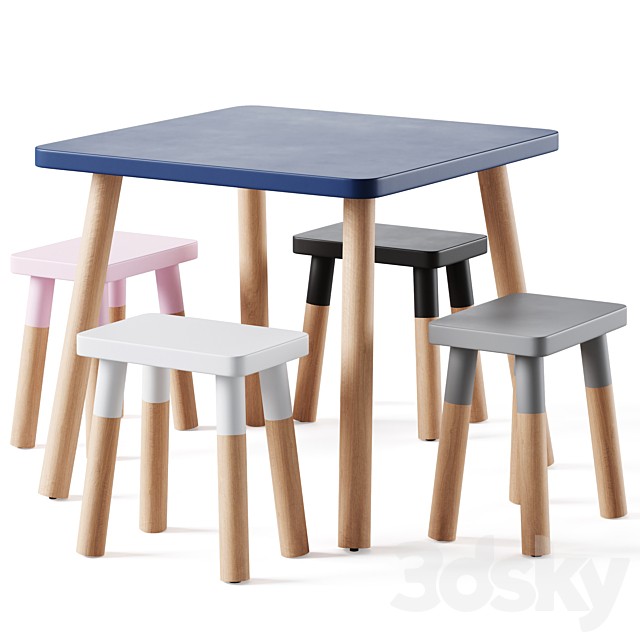 Nico & Yeye Peewee Square KidsTable and Chairs by Pottery Barn