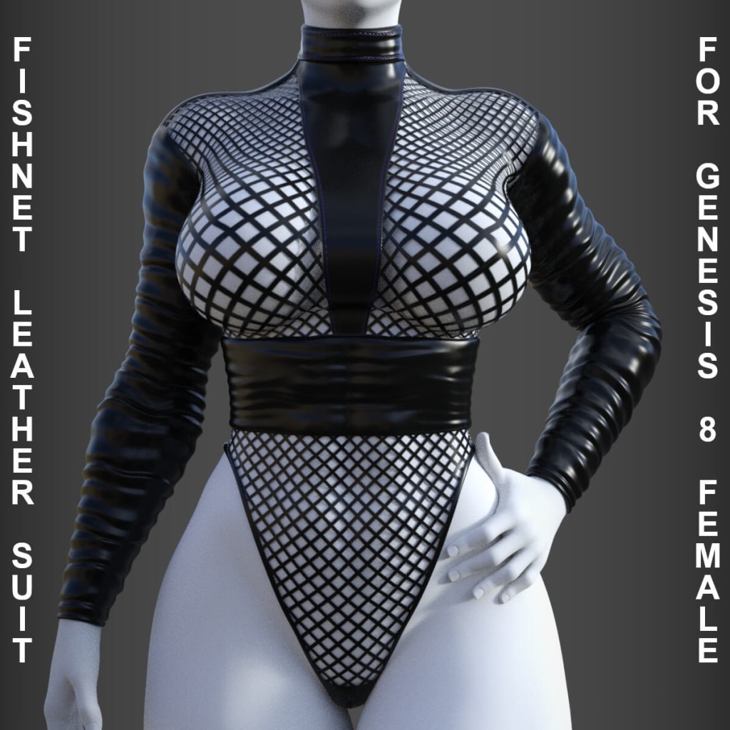 Fishnet Leather Suit for Genesis 8 Female