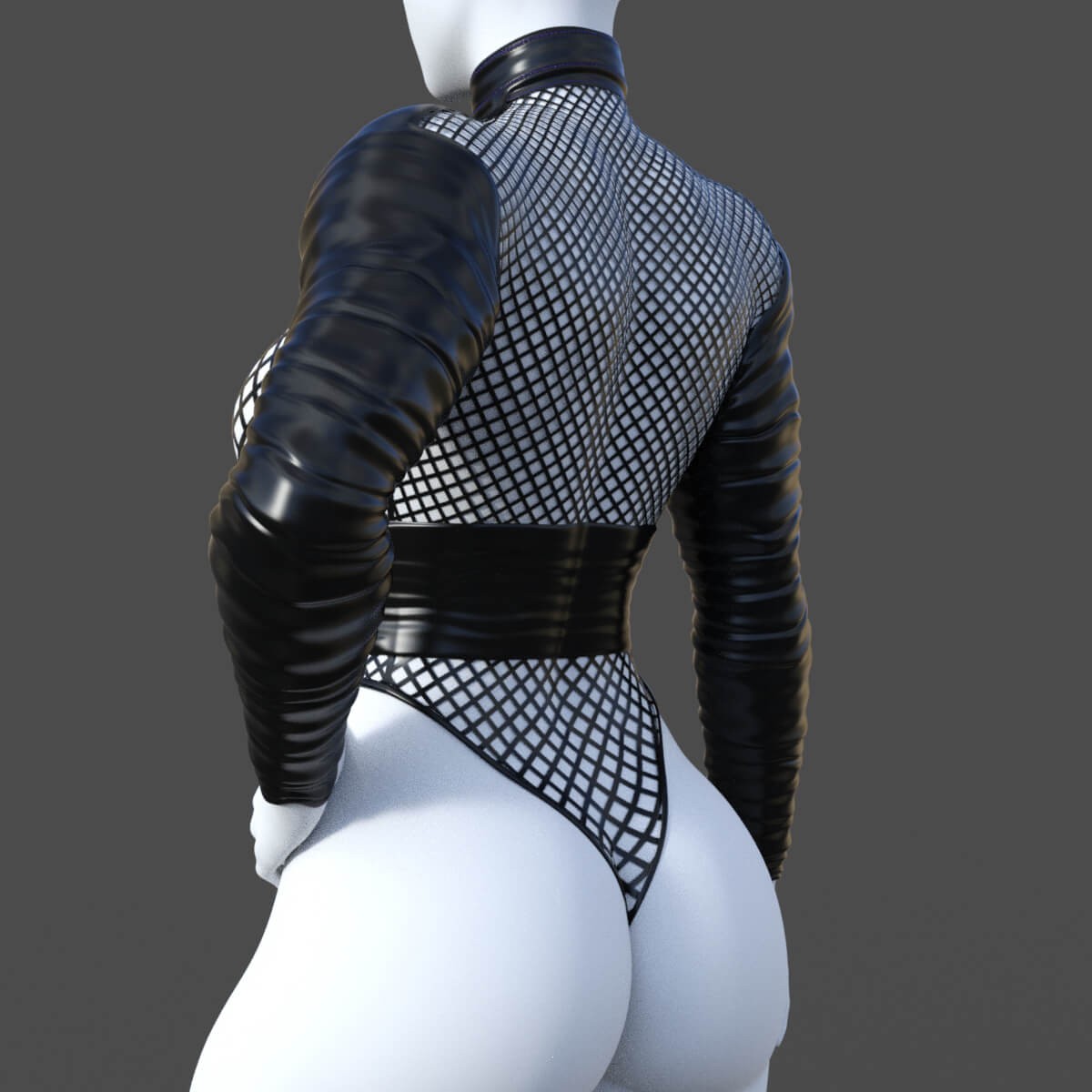 Fishnet Leather Suit for Genesis 8 Female