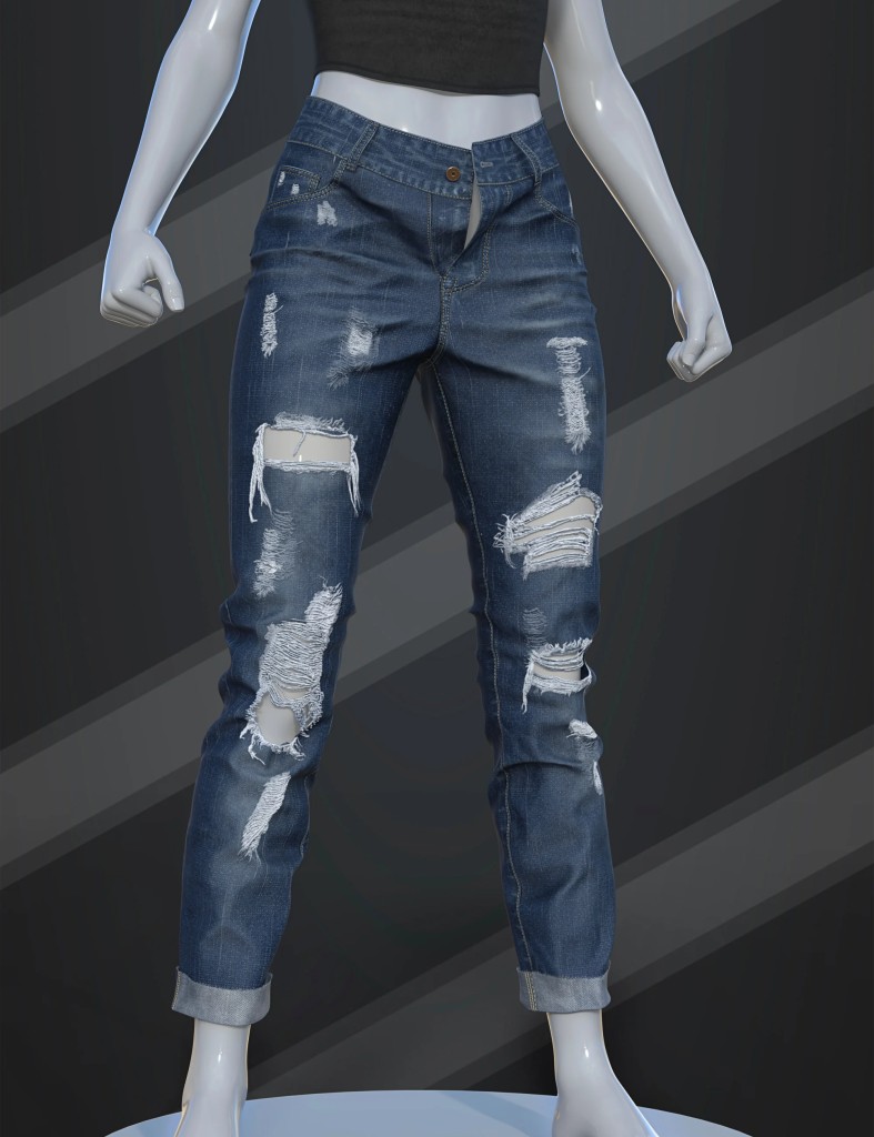 dForce SU Long Ripped Jeans for Genesis 9, 8.1, and 8 Female