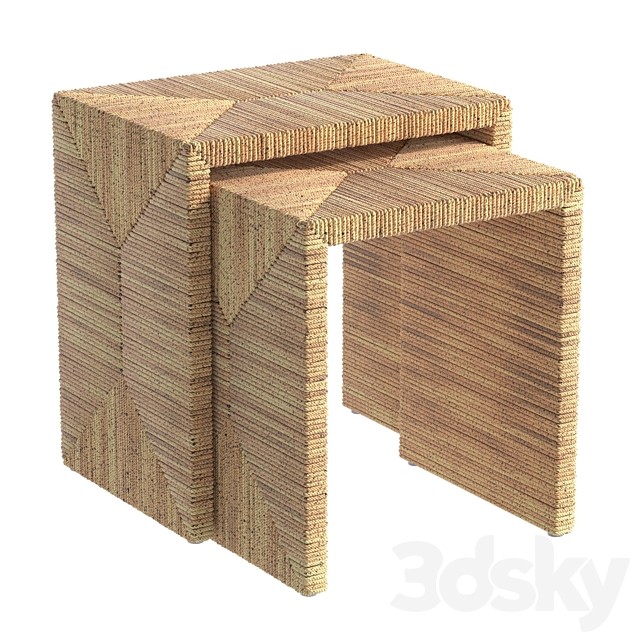 Malibu Rectangular Woven Nesting Table