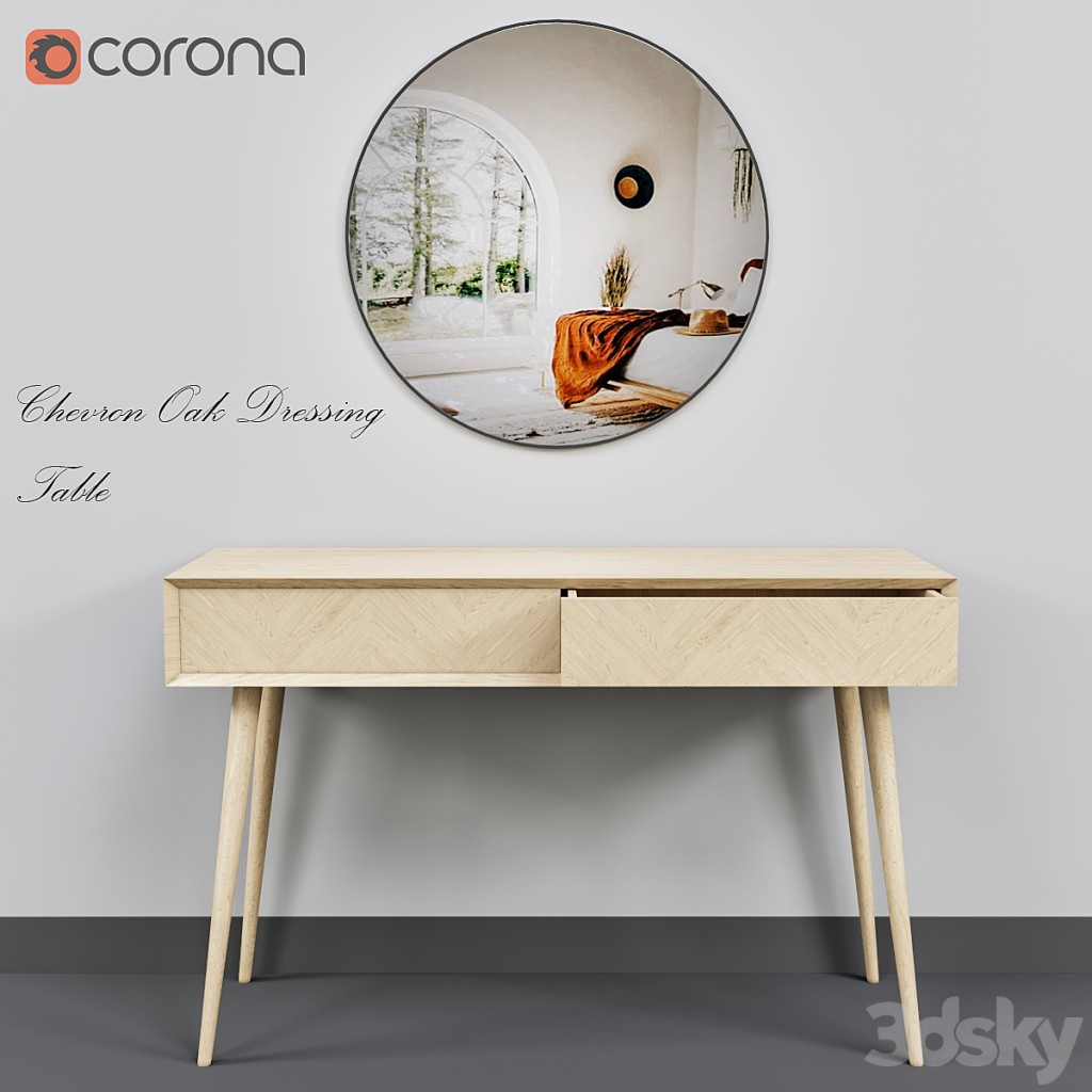 Chevron Oak Dressing Table