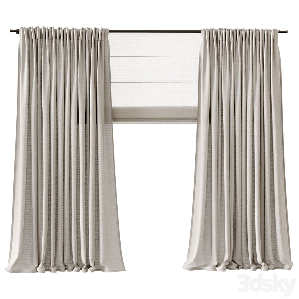 Linen curtains on a cornice