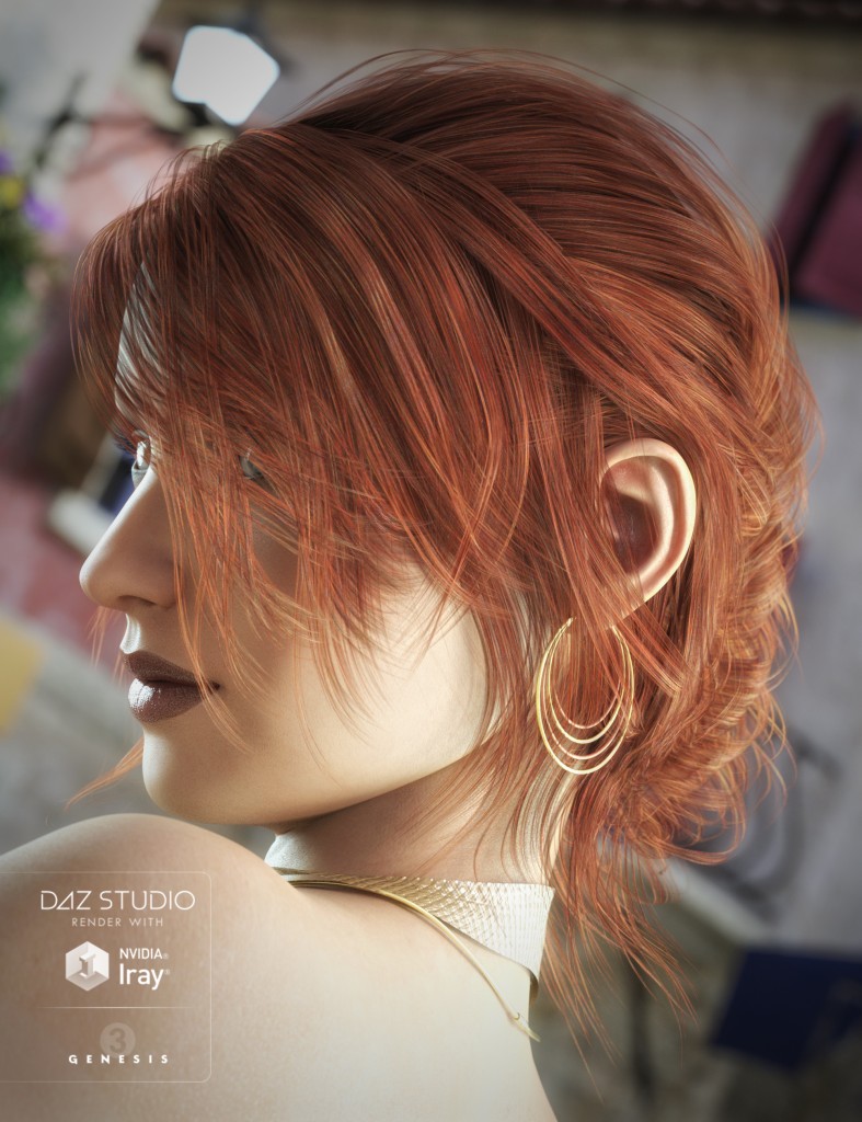French Twist Hair for Genesis 3 Female