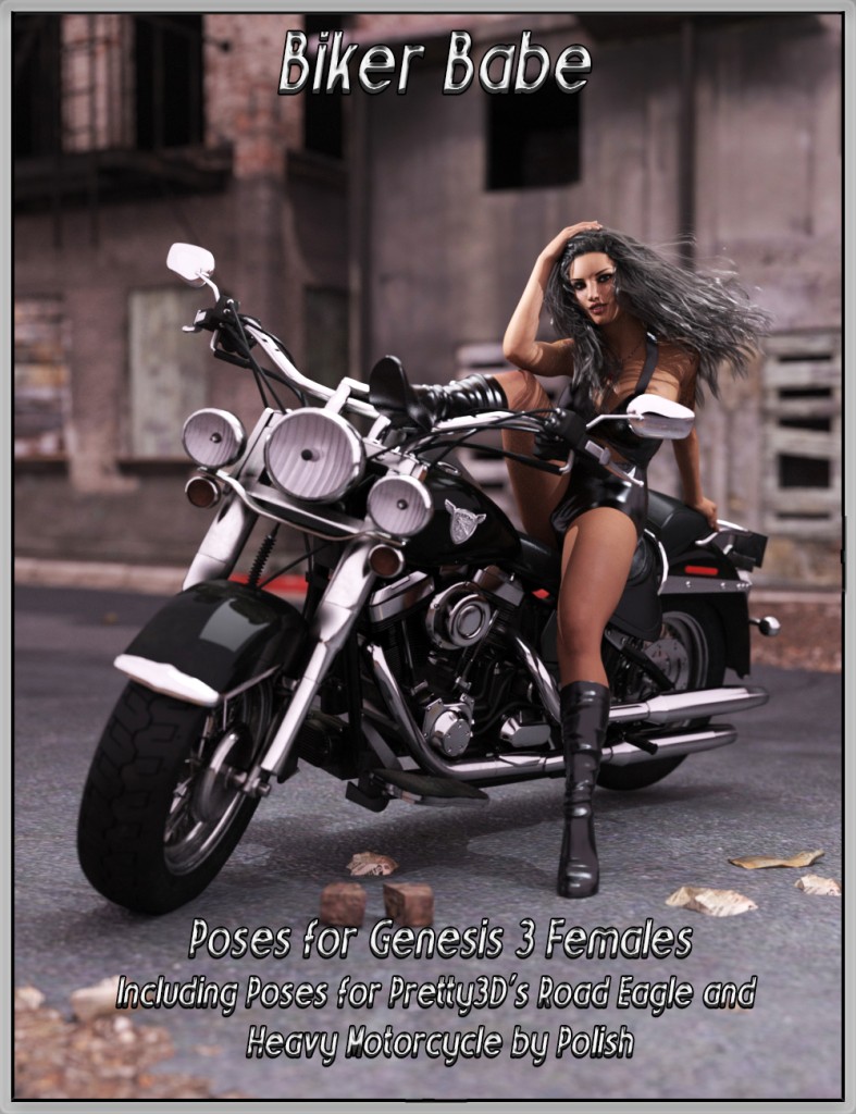 Biker Babe Poses for Genesis 3 Female