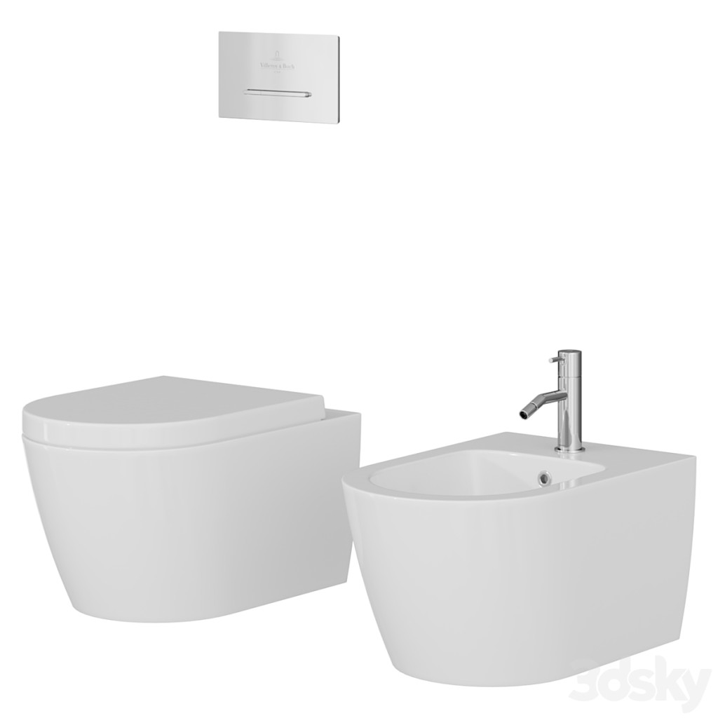 Wall hung Toilet and bidet Duravit ME by Starck