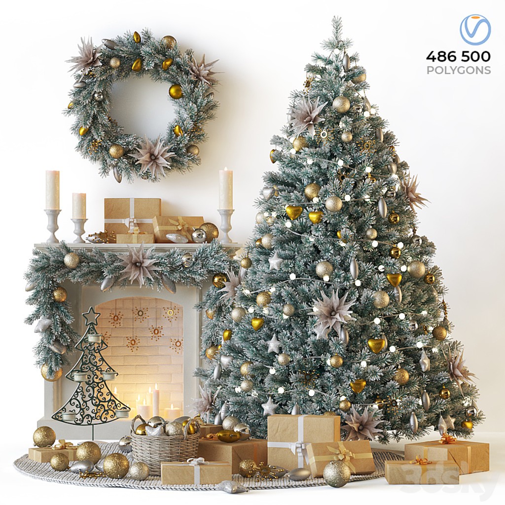 Christmas tree with fireplace