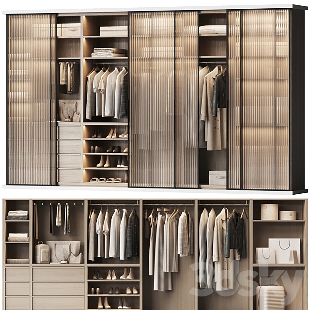 Basic wardrobe made of cabinet furniture with doors 2