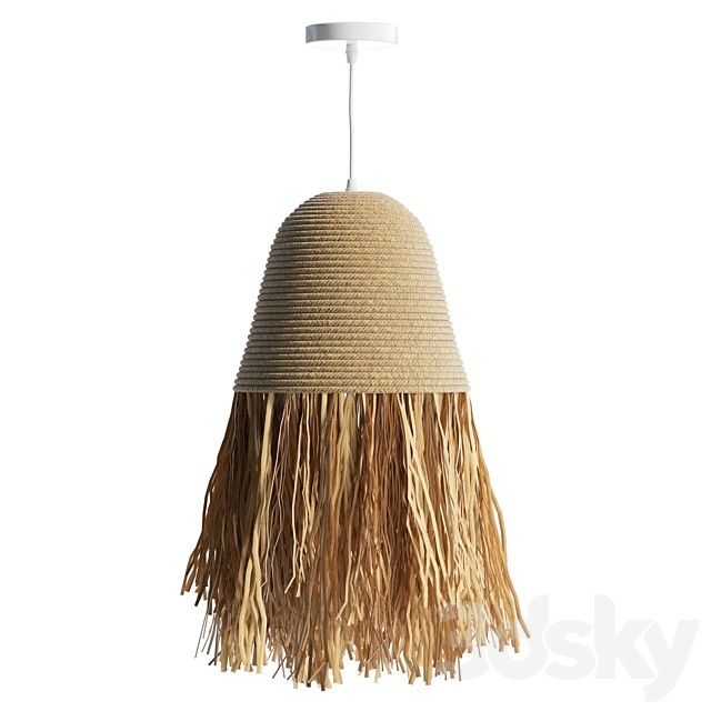Pastoral Raffia Straw Hanging Light Shade
