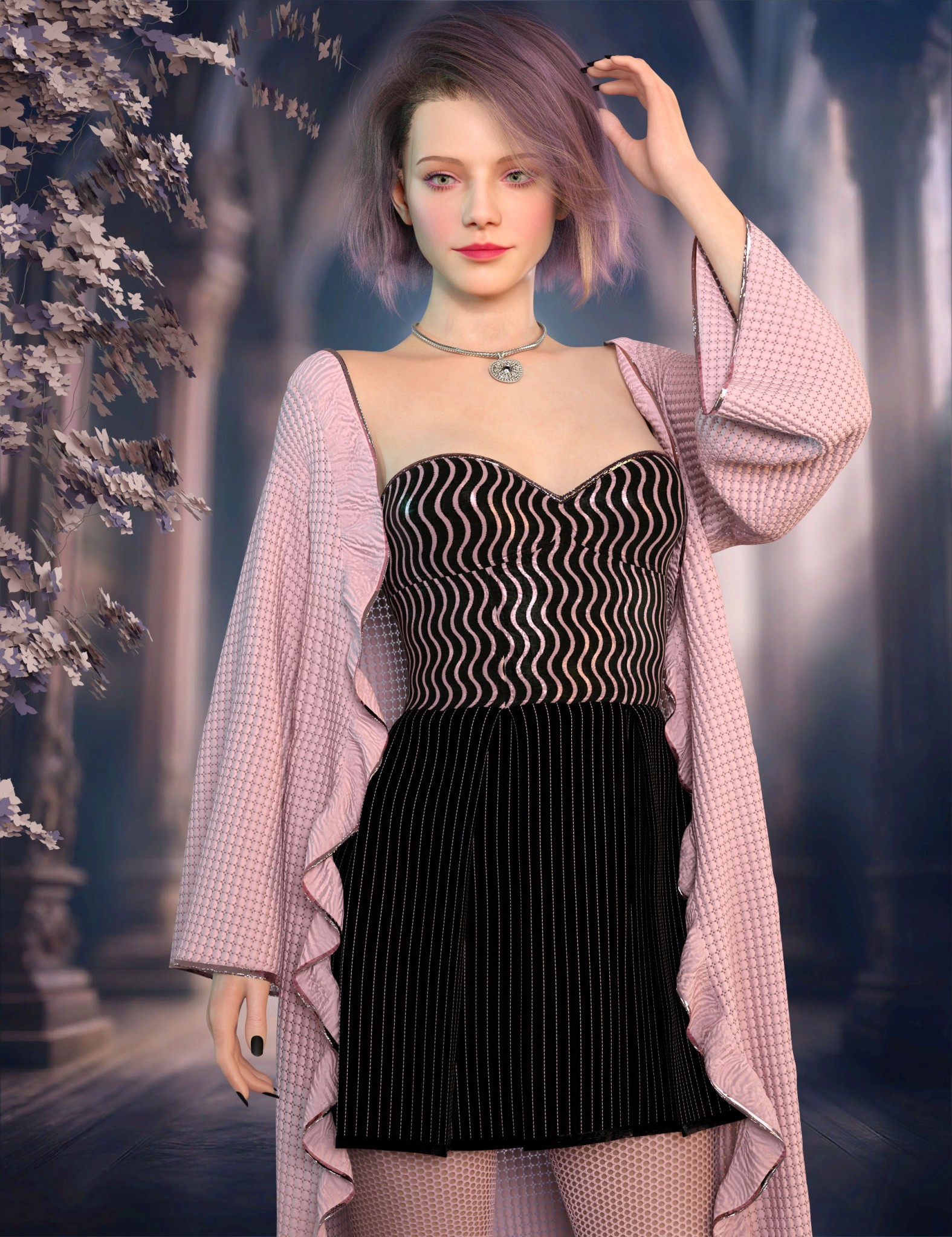 dForce Pastel Goth Outfit for Genesis 9