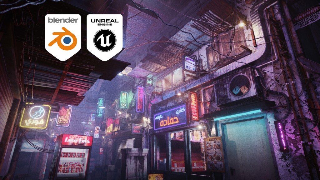 Cairo Streets - Day and Night - Animated Neon Signs - Egyptian Cyberpunk - Unreal Engine 5