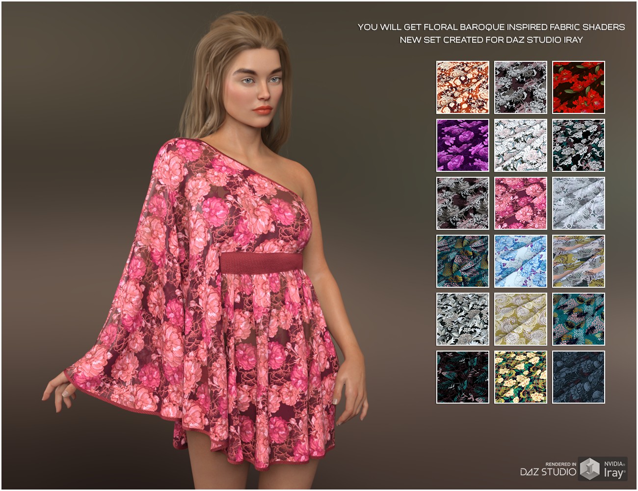 Daz Iray -  Baroque Silk 2D Graphics Merchant Resources Atenais