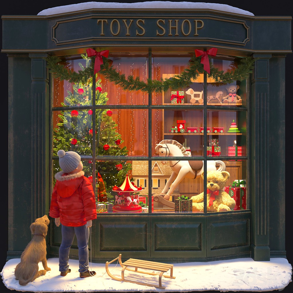 New Year's showcase of a toy store
