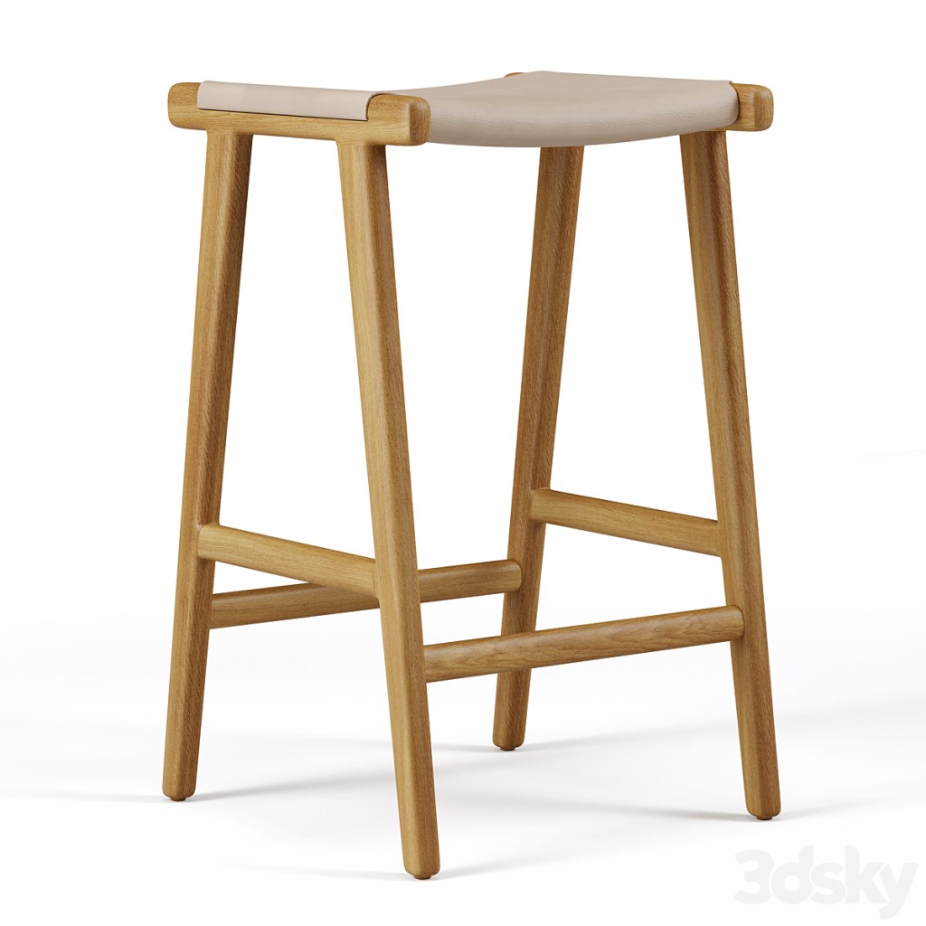 Fenton & Fenton Flat Leather Bar Stool