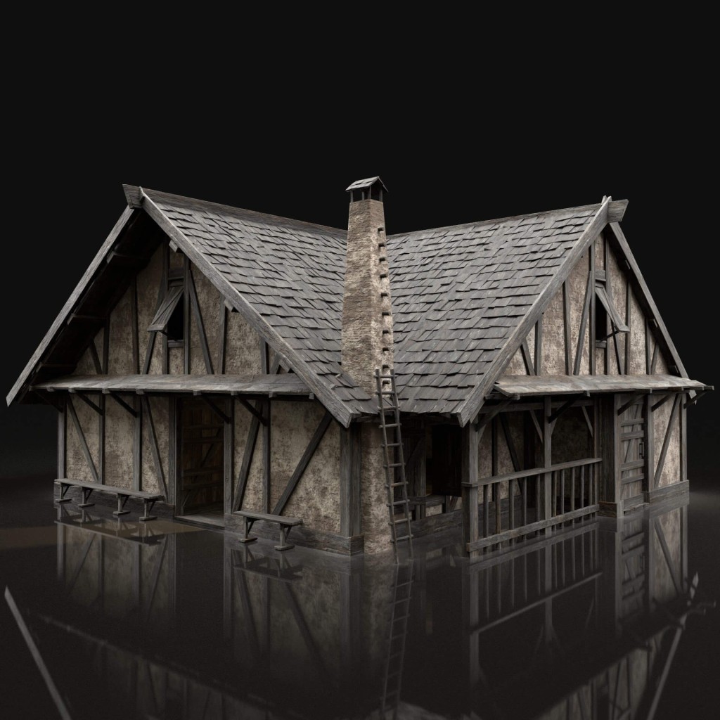 Medieval City Town House 3D Model
